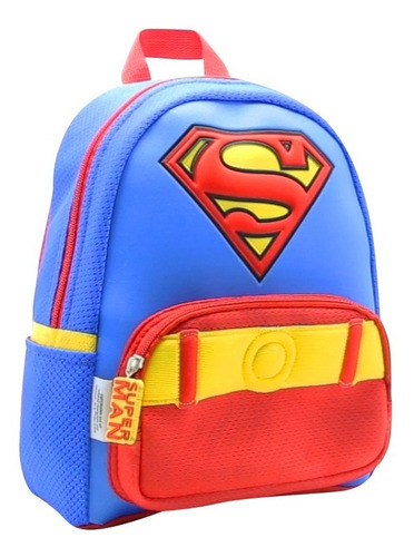 Mochila Escolar Espalda 12 Niños Superman Lj111 Color Azul