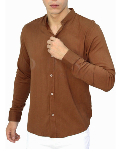 Camisas Cuello Neru Para Hombre | Manga Larga | Algodon
