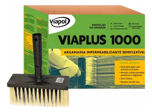 Viaplus 1000 Revestimento Impermeável 18kg + Broxa Atlas