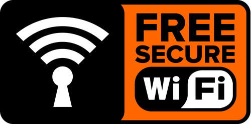 Cartel De Chapa Zona Wifi 13x30 Wi-fi Free Internet