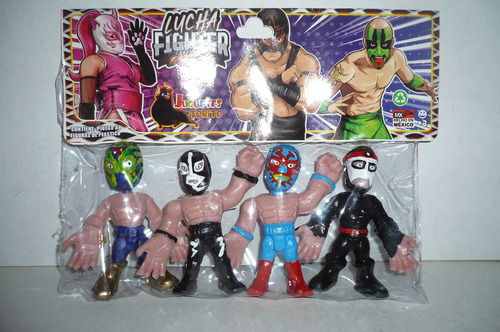 Luchadores Octagon Rayo Set De 4 Juguete Lucha Libre Bootleg
