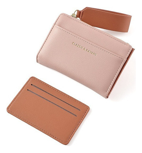 Cartera Multifuncional Con Cremallera Y Ranuras Para Tarjeta