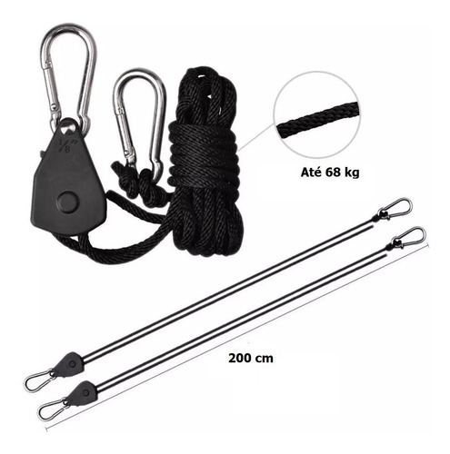 Imagem 3 de 5 de Suporte Painel De Led Grow Cultivo 2 Unidades 68kg Hanger