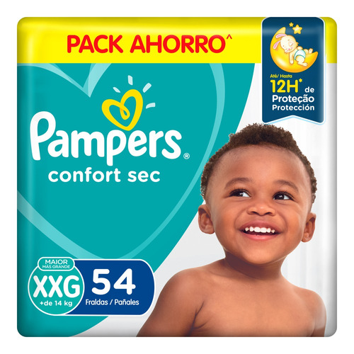 Pañales Pampers Confort Sec Max  XXG x 54 unidades