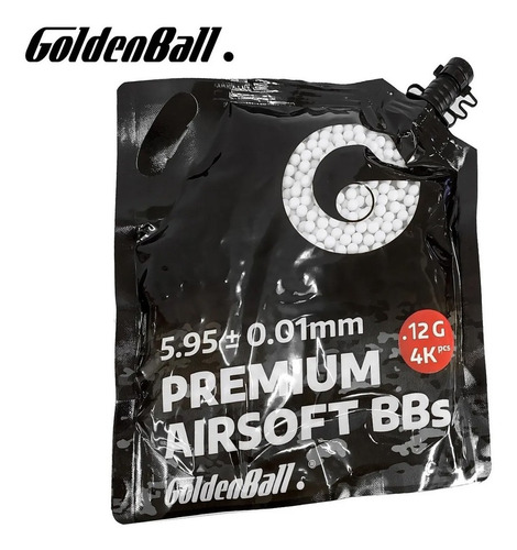 Imagen 2 de 10 de Balines Airsoft Premium Bbs 6 Mm X4000 0,12 Gr Goldenball