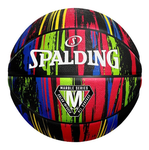 Balón Basketball Spalding Marble Series #7 Rainbow Blk /bamo
