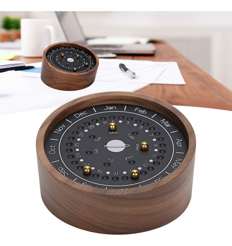 1 Calendario Planetario Mesa De Negocios Madera Escritorio