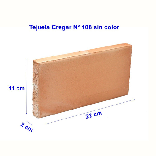 Imagen 2 de 7 de Tejuelas Refractarias Cregar 22 X 11 X 2 Cm Naturales