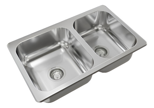 Lavaplatos Doble R63 Rectangular Bajo Cubierta Con Rebalse