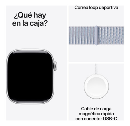 Apple Watch S10 Gps Cell 42mm Aluminio Con Correa Plata Plata Correa Loop Deportiva Azul Nube Color Plata