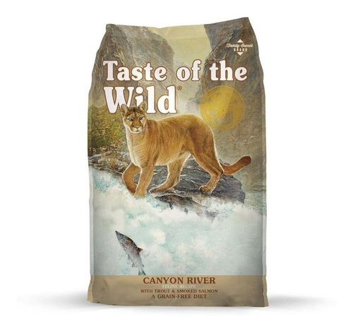 Imagen 1 de 1 de Alimento Taste of the Wild Canyon River Feline para gato sabor trucha y salmón ahumado en bolsa de 6.6kg