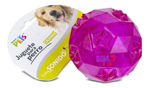 Imagen 1 de 4 de Juguete Pelota Flexible C/sonido Rosa Grande Perros Mascotas