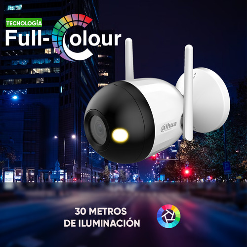 Kit videovigilancia Cronos Cámara Dahua IP Bala F4C-LED 4MP Full Color Audio WiFi + Microsd 256gb + Accesorios - Kit De Cámara Inteligente DH-F4C-LED-256GB (Memoria MicroSD WDD256G1P0C)