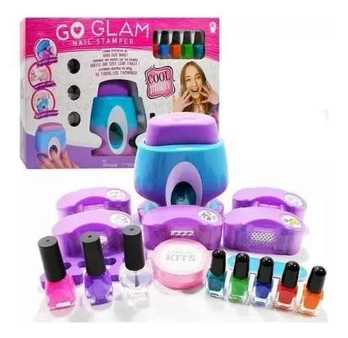 Kit Maquina Estampador De Uñas Para Niñas/juguete Go Glam