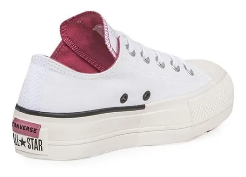 Converse plataforma blancas linea roja outlet