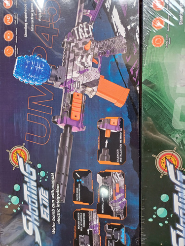 Fusil Balas De Hidrogel Ump45 Celeste O Violeta