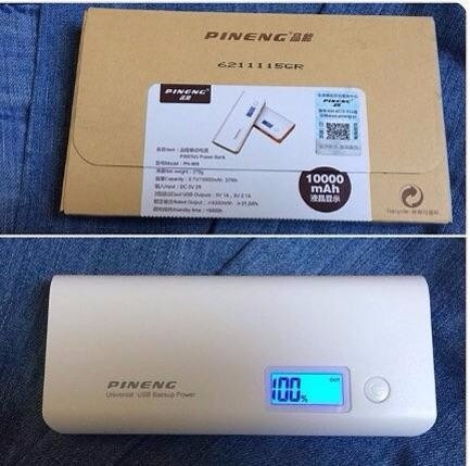 Carregador Portátil Pineng 10000mah Até 4 Cargas Original