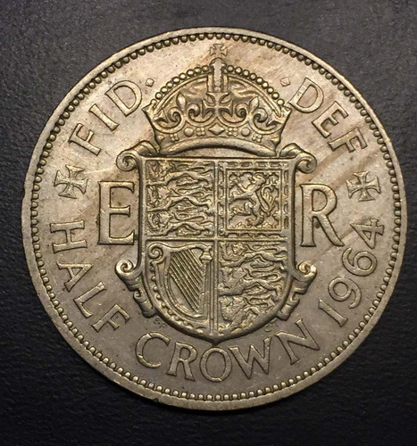 Unk026 Moneda Gran Bretaña Half Crown 1964 Xf Ayff