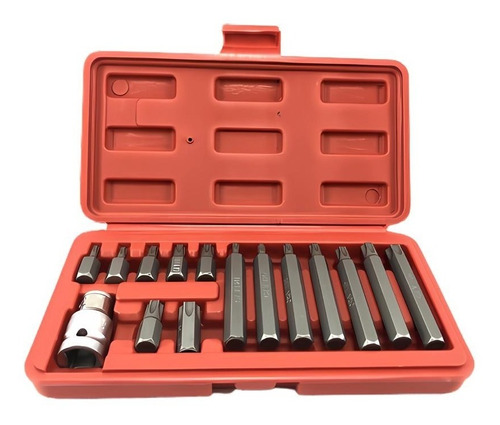 Juego De Puntas Torx Cortas Y Largas 16pcs Profesional 