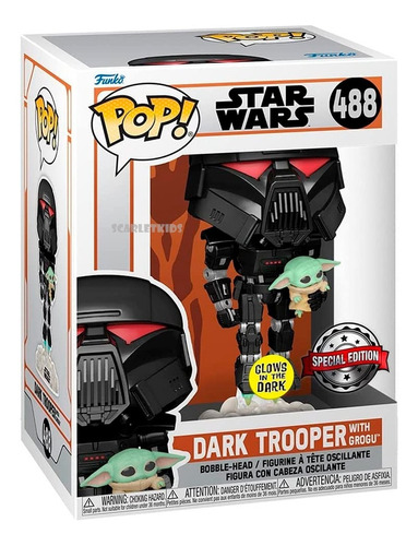 Funko Pop Dark Trooper Baby Yoda 488 Star Wars Glow Special