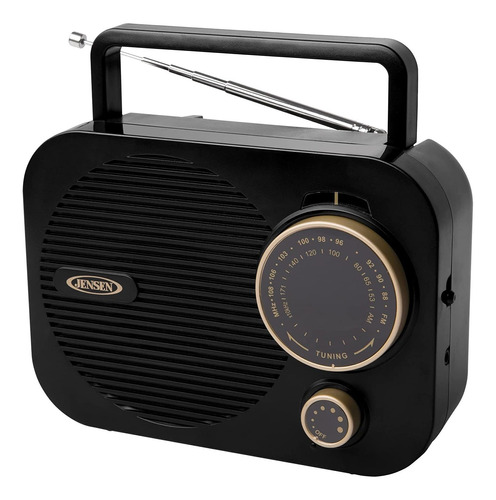 Mr550 Gold Modern   Amfm Radio, Vintage Retro Rotary Di...