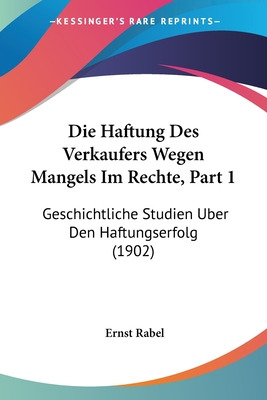 Libro Die Haftung Des Verkaufers Wegen Mangels Im Rechte,...