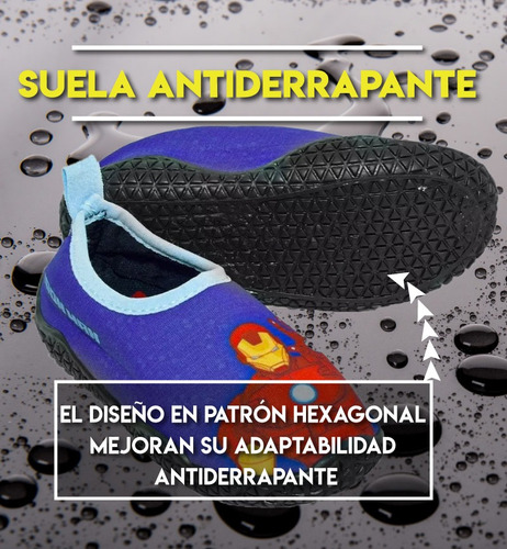 Zapato Acuatico Sandalia Infantil Disney Marvel Iron Man