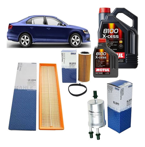 Kit 3 Filtros Mahle Vw Vento 2.5 Motul 8100 Xcess 7lts