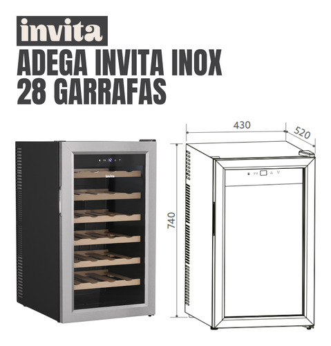 Adega Invita Inox 28 Garrafas Freestanding Bivolt