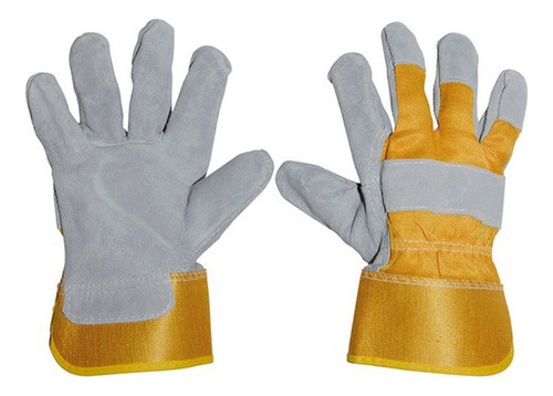 Guantes Carnaza Reforzado Trabajo Pesado X2 Pares