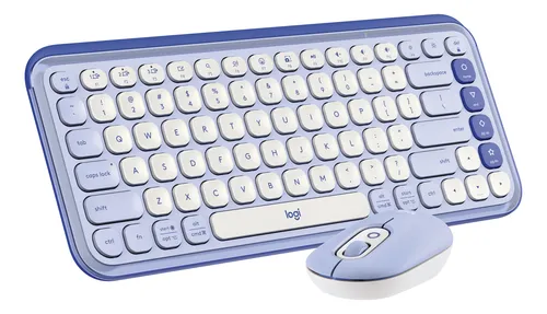 Kit Teclado Y Mouse Logitech Pop Icon, Español, Lila
