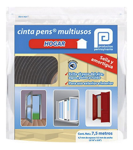 Cinta Pens Multiusos V-746 3/16x3/8´´ Negro 7.5 Mts