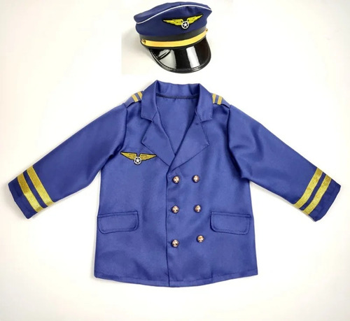 Gorro De Cosplay De Uniforme De Capitán De Avión Para Disfra