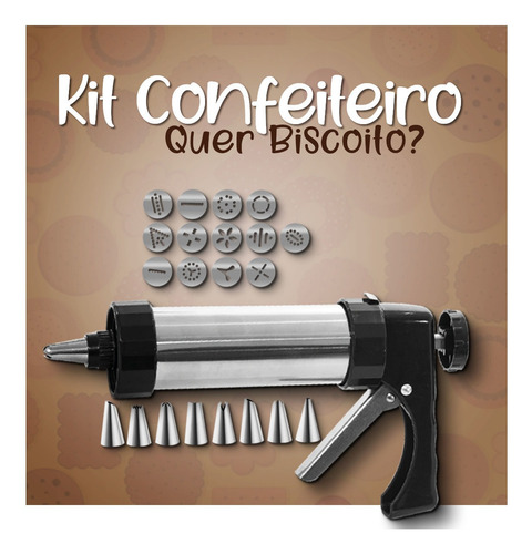Imagem 2 de 7 de Confeitario Pistola Decorador Bolo Cupcake 8 Bicos 13 Moldes