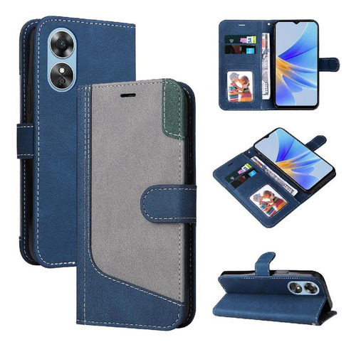 Funda Abatible For Oppo A17 Color Patchwork Único Con Y