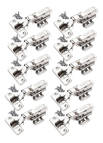 Imagem 1 de 5 de Dobradiça Armário Reta Click Com Amortecedor Kit Com 10
