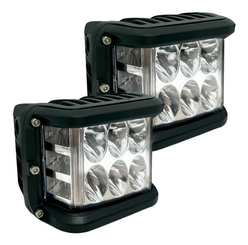 Par Faros 6 Led 3w C/u  Led Lateral Luz Ámbar Rojo/azul