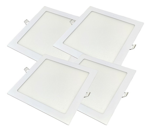 Pack X4 Paneles Led Flat Embutir 18w Cuadrado Neutro Macrole