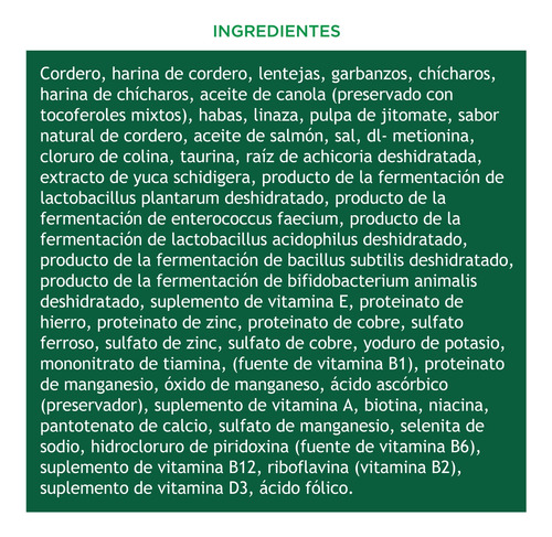 Alimento Natural Wholehearted Perro Cordero Y Lenteja 11kg