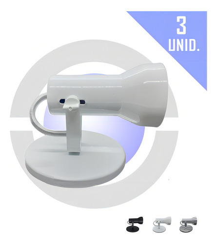 Spot De Sobrepor Banheiro Corredor Lavabo 3 Uni Pt/bco/esc Cor Branco