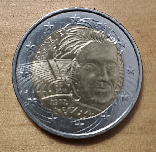 Francia Moneda 2 Euro Conmemorativa Simone Veil 2018. Usada