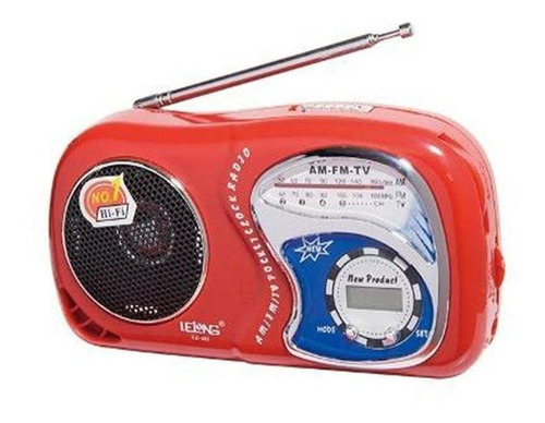 Rádio Lelong Le-603 - Bolso Portátil Com Relogio Am/ Fm