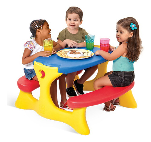 Mesa Infantil Desmontável Bandeirante Amarelo Plástico