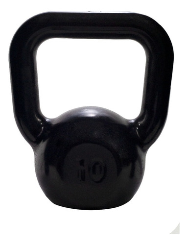 1 Ketllebell Azul Emborrachado 10kg Academia Em Casa Cor Preto