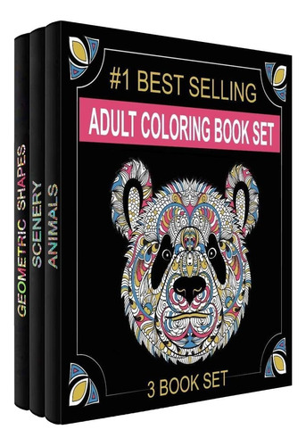Set De Libros De Colorear Para Adultos, 3 Para Adultos, 120