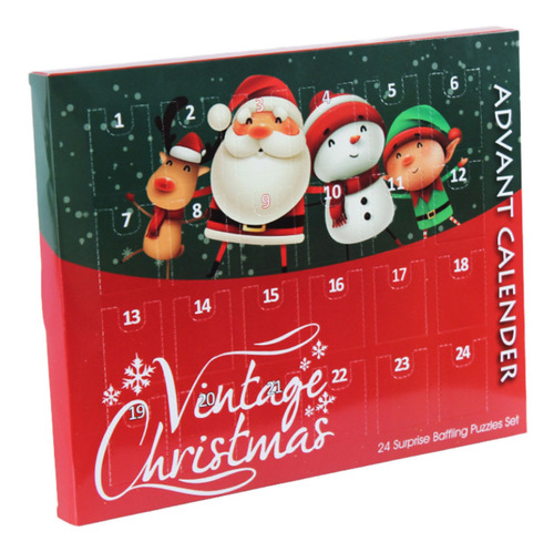 DUOCACL DIY Calendario de Adviento Decoraciones navide/ñas Precioso Calendario de Cuenta Regresiva de Navidad Decoraci/ón Regalo Caja ciega