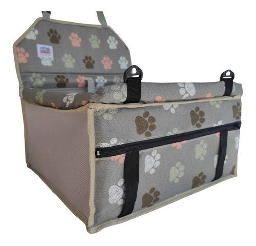 Imagem 2 de 5 de Cadeirinha Assento Pet Carro Cesto Para Cão Gato Cor Estanho