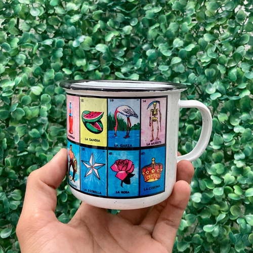 Imagen 3 de 4 de Taza De Peltre Lotería Mexicana