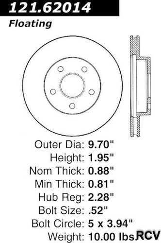 Disco Frenos Der/izq Delantera Para Buick Century   1987