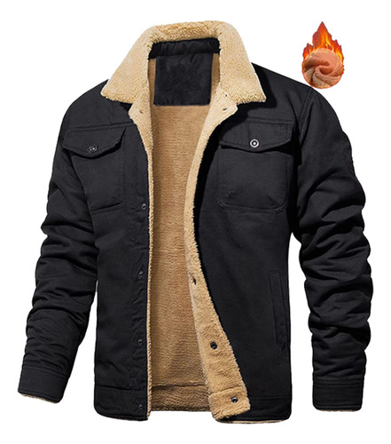 Chaqueta Acolchada Para Hombre, Con Forro Polar Grueso Y Cál